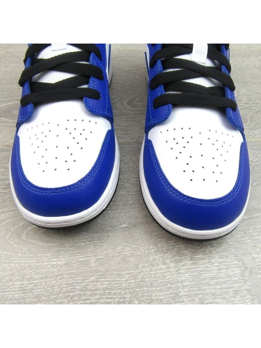 Air Jordan 1 Low GS Size 7Y White Hyper Royal Black Shoes NEW - Picture 5 of 14